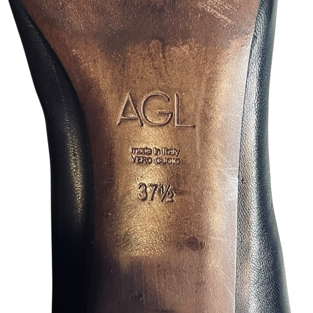 AGL Attilio Giusti Leombruni Women’s Sz 7.5 Black Leather Classic Cap Toe Pump - Picture 11 of 12